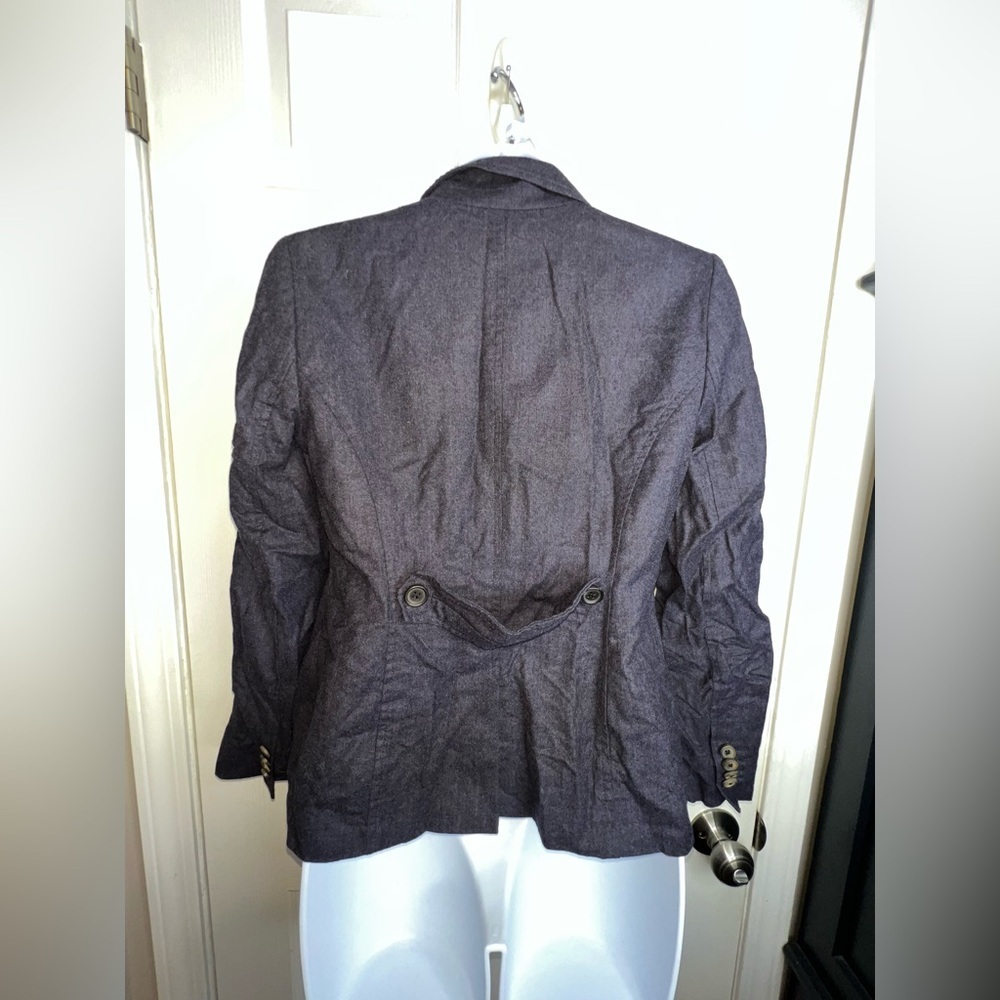 Lands’ End Petites 4 Navy Blue Wool Blazer Jacket Classic 4P Lined - Picture 7 of 16